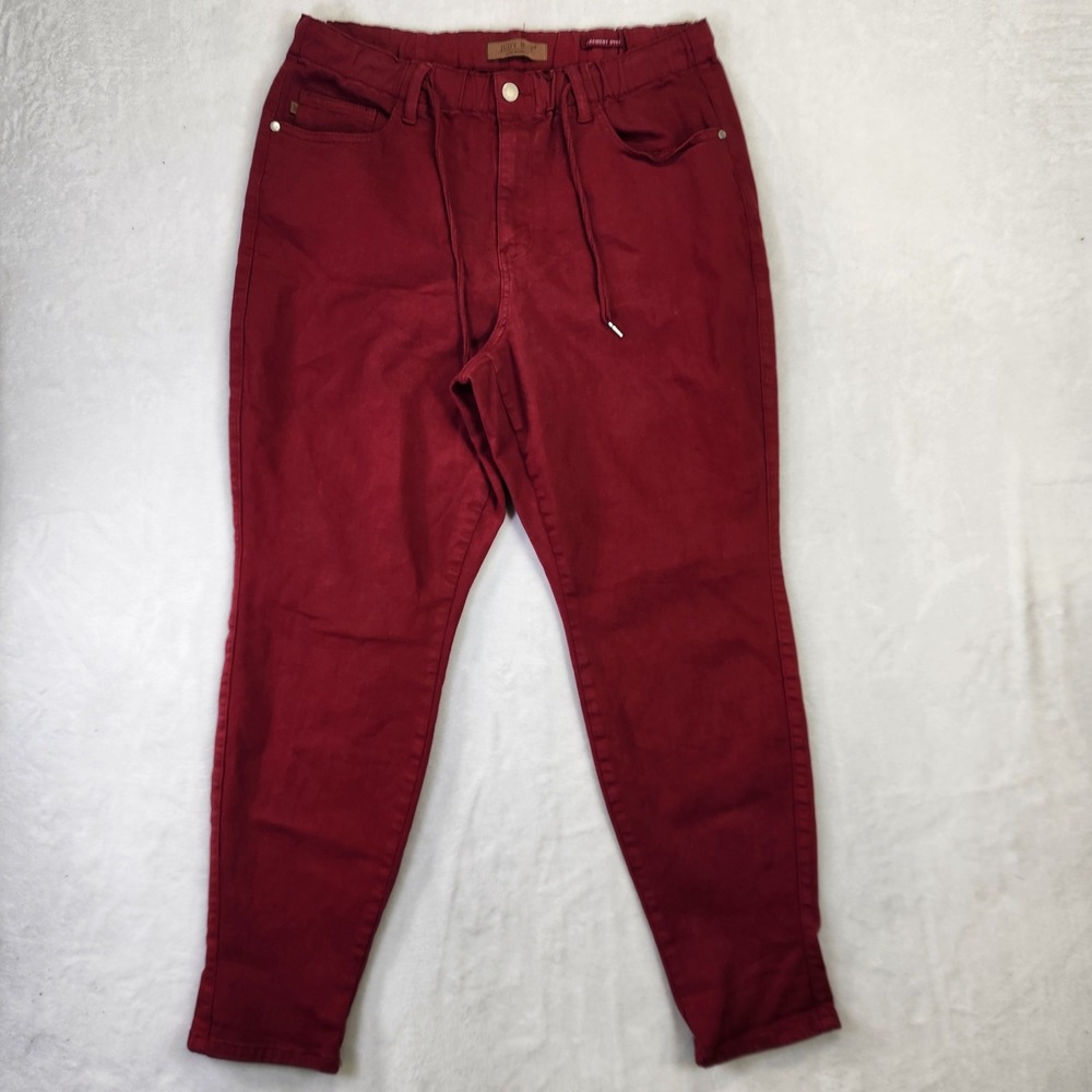 Judy Blue Mens‎ Red Garment Dyed Relaxed Fit Drawstring Waist Jeans 14W